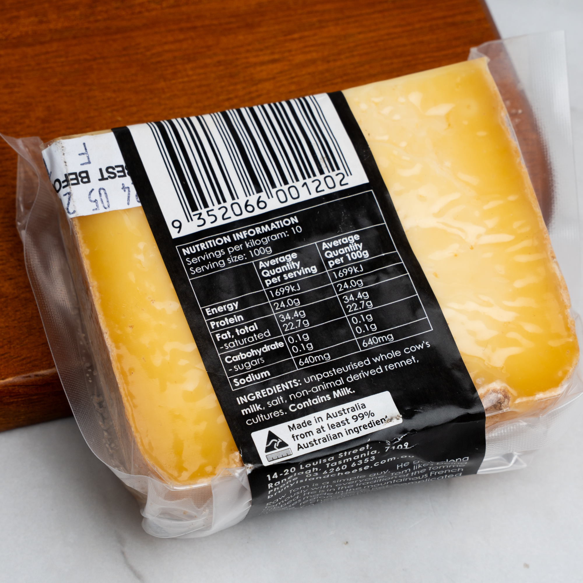 "Tom" raw milk cheese- Bruny Island Cheese Co