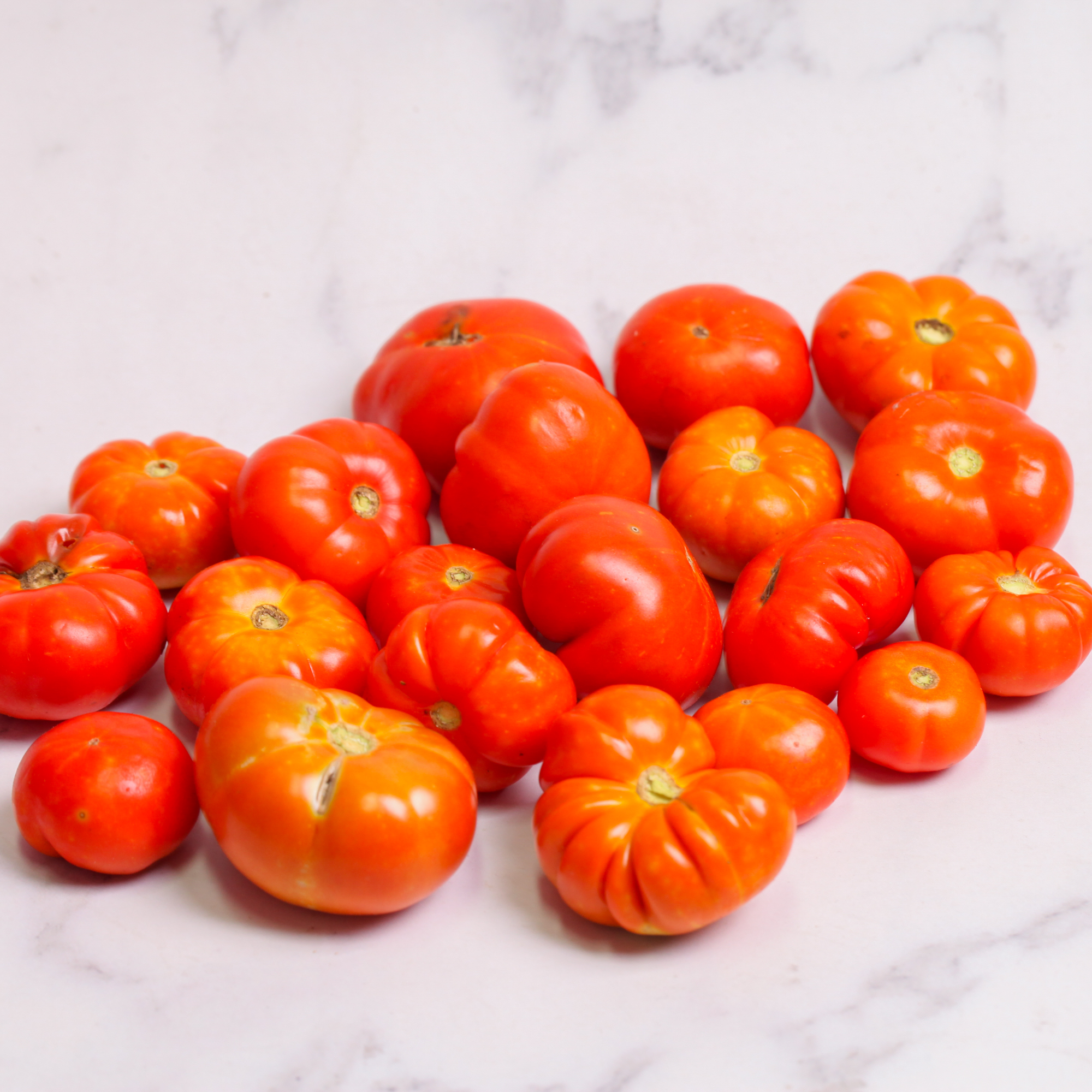 Organic red heirloom tomatoes